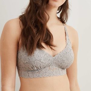 Aerie Grey Softest Lace Racerback Bralette